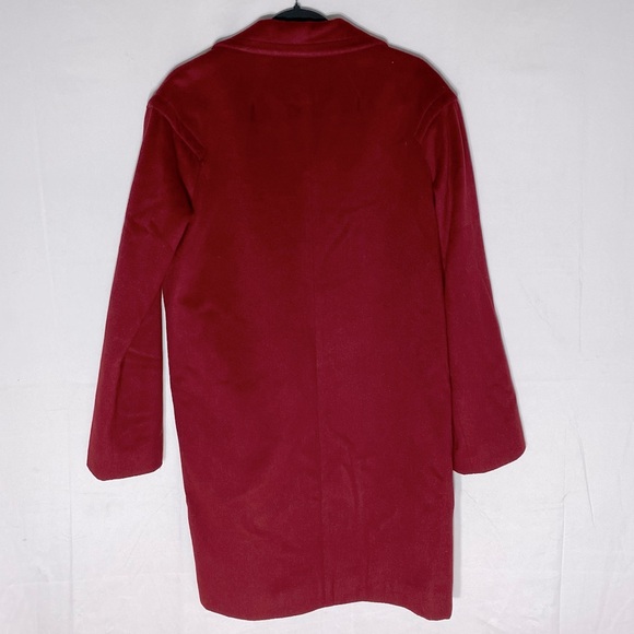 Anne Klein Red Wool Cashmere Blend 3 Button Overcoat S - Picture 15 of 16